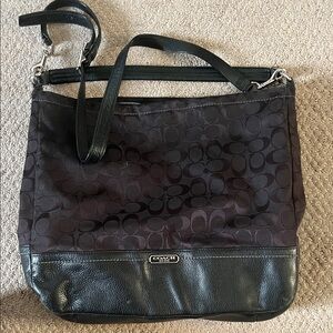 Coach Dark Brown and Black Shoulder Bag